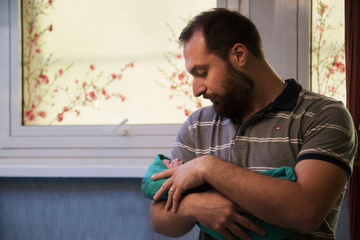 papà in sala parto